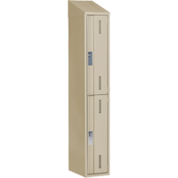 Concorde Heavy-Duty Lockers, 2 -tier, 12" x 18" x 78", Steel, Beige, Welded (Assembled) Trail Hammer and Bolt