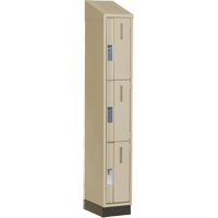 Concorde Heavy-Duty Lockers, 3 -tier, 12" x 18" x 82", Steel, Beige, Welded (Assembled) Trail Hammer and Bolt