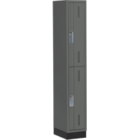 Concorde Heavy-Duty Lockers, 2 -tier, 12" x 18" x 76", Steel, Charcoal, Welded (Assembled) Trail Hammer and Bolt