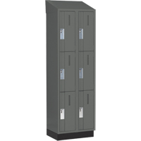 Concorde Heavy-Duty Lockers, 3 -tier, Bank of 2, 24" x 18" x 82", Steel, Charcoal, Welded (Assembled) Trail Hammer and Bolt