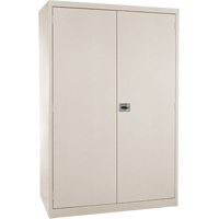 Deep Hi-Boy Storage Cabinet, Steel, 4 Shelves, 72" H x 36" W x 24" D, Beige Trail Hammer and Bolt