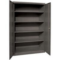 Deep Hi-Boy Storage Cabinet, Steel, 4 Shelves, 72" H x 36" W x 24" D, Charcoal Trail Hammer and Bolt