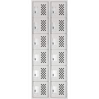 Petit casier perfor&eacute; Clean-Line, 6 niveaux, Bloc de 2, 12" x 72" x 12", Acier Trail Hammer and Bolt