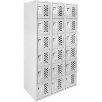 Clean Line Lockerettes, 6 -tier, Bank of 3, 18" x 72" x 12", Steel Trail Hammer and Bolt