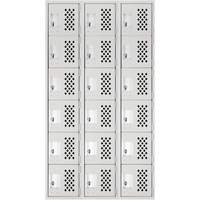 Clean Line Lockerettes, 6 -tier, Bank of 3, 18" x 72" x 12", Steel Trail Hammer and Bolt