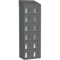 Concorde Heavy-Duty Lockers, 6 -tier, Bank of 2, 24" x 18" x 78", Steel, Charcoal, Welded (Assembled) Trail Hammer and Bolt