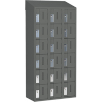 Concorde Heavy-Duty Lockers, 6 -tier, Bank of 3, 36" x 18" x 78", Steel, Charcoal, Welded (Assembled) Trail Hammer and Bolt