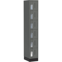 Concorde Heavy-Duty Lockers, 6 -tier, 12" x 18" x 76", Steel, Charcoal, Welded (Assembled) Trail Hammer and Bolt
