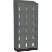 Concorde Heavy-Duty Lockers, 6 -tier, Bank of 3, 36" x 18" x 82", Steel, Charcoal, Welded (Assembled) Trail Hammer and Bolt