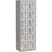 Concorde Heavy-Duty Lockers, 6 -tier, Bank of 2, 24" x 18" x 72", Steel, Grey, Welded (Assembled) Trail Hammer and Bolt
