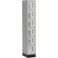 Concorde Heavy-Duty Lockers, 6 -tier, 12" x 18" x 76", Steel, Grey, Welded (Assembled) Trail Hammer and Bolt