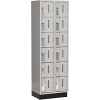 Concorde Heavy-Duty Lockers, 6 -tier, Bank of 2, 24" x 18" x 76", Steel, Grey, Welded (Assembled) Trail Hammer and Bolt