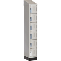 Concorde Heavy-Duty Lockers, 6 -tier, 12" x 18" x 82", Steel, Grey, Welded (Assembled) Trail Hammer and Bolt