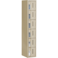 Concorde Heavy-Duty Lockers, 6 -tier, 12" x 18" x 72", Steel, Beige, Welded (Assembled) Trail Hammer and Bolt