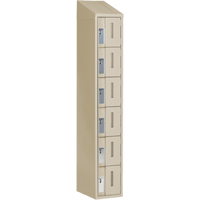 Concorde Heavy-Duty Lockers, 6 -tier, 12" x 18" x 78", Steel, Beige, Welded (Assembled) Trail Hammer and Bolt