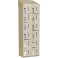 Concorde Heavy-Duty Lockers, 6 -tier, Bank of 2, 24" x 18" x 78", Steel, Beige, Welded (Assembled) Trail Hammer and Bolt