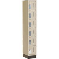 Concorde Heavy-Duty Lockers, 6 -tier, 12" x 18" x 76", Steel, Beige, Welded (Assembled) Trail Hammer and Bolt