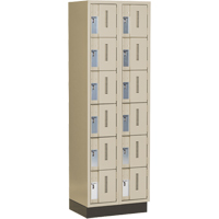 Concorde Heavy-Duty Lockers, 6 -tier, Bank of 2, 24" x 18" x 76", Steel, Beige, Welded (Assembled) Trail Hammer and Bolt