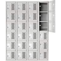 Petits casiers Clean Line, 6 niveaux, Bloc de 4, 18" x 72" x 12", Acier Trail Hammer and Bolt