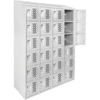 Casiers &eacute;conomiques perfor&eacute;s et assembl&eacute;s Clean Line, 6 niveaux, Bloc de 4, 18" x 72" x 12", Acier Trail Hammer and Bolt