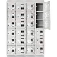 Casiers &eacute;conomiques perfor&eacute;s et assembl&eacute;s Clean Line, 6 niveaux, Bloc de 4, 18" x 72" x 12", Acier Trail Hammer and Bolt
