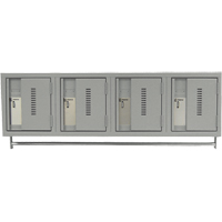 Wall Hung Lockers - Heavy Duty, Bank of 4, 18" x 12" x 12", Steel Trail Hammer and Bolt