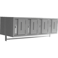 Wall Hung Lockers - Heavy Duty, Bank of 4, 18" x 12" x 12", Steel Trail Hammer and Bolt