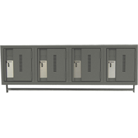 Wall Hung Lockers - Heavy Duty, Bank of 4, 18" x 12" x 12", Steel Trail Hammer and Bolt