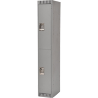 Lockers, 2 -tier, 12" x 18" x 72", Steel, Grey, Knocked Down Trail Hammer and Bolt