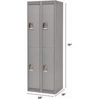 Casiers, 2 niveaux, Bloc de 2, 24" x 18" x 72", Acier, Gris, D&eacute;mont&eacute; Trail Hammer and Bolt
