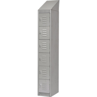 Lockers, 6 -tier, 12" x 18" x 82", Steel, Grey, Knocked Down Trail Hammer and Bolt