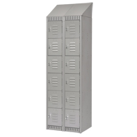 Lockers, 6 -tier, Bank of 2, 24" x 18" x 82", Steel, Grey, Knocked Down Trail Hammer and Bolt