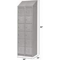 Lockers, 6 -tier, Bank of 2, 24" x 18" x 82", Steel, Grey, Knocked Down Trail Hammer and Bolt