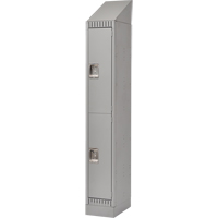 Lockers, 2 -tier, 12" x 18" x 86", Steel, Grey, Knocked Down Trail Hammer and Bolt