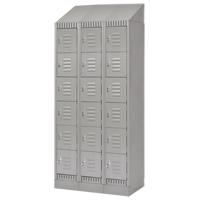 Lockers, 6 -tier, Bank of 3, 36" x 18" x 86", Steel, Grey, Knocked Down Trail Hammer and Bolt