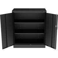 Armoire standard &agrave; hauteur de comptoir, Acier, 2 Tablettes, 42" h x 36" la x 18" P, Noir Trail Hammer and Bolt