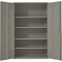 Armoire de rangement Hi-Boy tr&egrave;s large, Acier, 4 Tablettes, 72" h x 48" la x 24" P, Gris Trail Hammer and Bolt