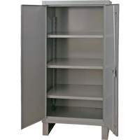 Armoire tr&egrave;s robuste, Acier, 3 Tablettes, 66" h x 36" la x 24" P, Gris Trail Hammer and Bolt