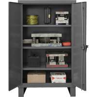 Armoire tr&egrave;s robuste, Acier, 3 Tablettes, 66" h x 60" la x 24" P, Gris Trail Hammer and Bolt