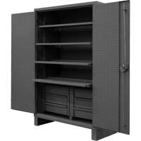 Armoire tr&egrave;s robuste avec tablettes coulissantes, Acier, 4 Tablettes, 78" h x 48" la x 24" P, Gris Trail Hammer and Bolt