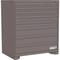 Armoire &agrave; tiroirs modulaire, 8 tiroirs, 24" la x 28" p x 40" h, Gris Trail Hammer and Bolt