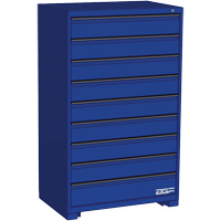 Modular Drawer Cabinet, 9 Drawers, 36" W x 24" D x 60" H, Blue Trail Hammer and Bolt