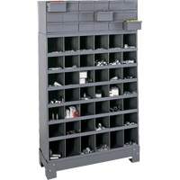 Unit&eacute; de stockage modulaire pour petites pi&egrave;ces, Acier, 18 tiroirs, 33-3/4" x 12-1/4" x 58-5/8", Gris Trail Hammer and Bolt