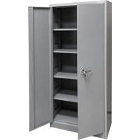 Armoire de rangement, Acier, 4 Tablettes, 66" h x 30" la x 15" P, Gris Trail Hammer and Bolt