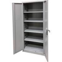 Armoire de rangement, Acier, 4 Tablettes, 66" h x 30" la x 15" P, Gris Trail Hammer and Bolt