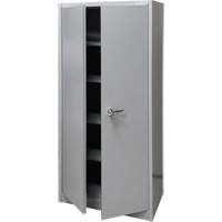 Armoire de rangement, Acier, 4 Tablettes, 66" h x 30" la x 15" P, Gris Trail Hammer and Bolt