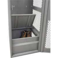 Gear Locker with Door, Steel, 24" W x 24" D x 72" H, Grey Trail Hammer and Bolt