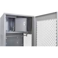 Gear Locker with Door, Steel, 24" W x 24" D x 72" H, Grey Trail Hammer and Bolt