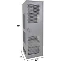Gear Locker with Door, Steel, 24" W x 24" D x 72" H, Grey Trail Hammer and Bolt