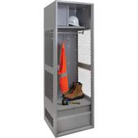 Gear Locker, Steel, 24" W x 24" D x 72" H, Grey Trail Hammer and Bolt